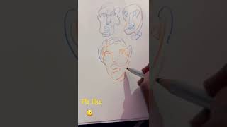 🫠🫠Draw to outline face  drawingshortviralSketch… [upl. by Arevle]