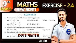 Class 9 Maths Chapter 2  Polynomials Solutions  Exercise 24 Q1 to Q8 [upl. by Kopaz]