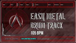 Easy Metal Drum Track 105 BPM HQHD [upl. by Maer]