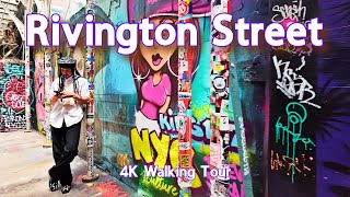 【4K】𝐖𝐀𝐋𝐊 🇺🇸 Rivington Street on the Lower East Side NYC [upl. by Nosnibor]