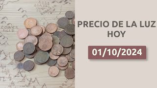 💰📈 Precio de la luz HOY 01102024 hora a hora en la Península Baleares y Canarias [upl. by Eilsehc470]