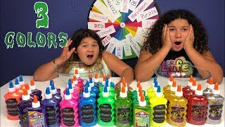 3 3 COLORS OF GLUE SLIME CHALLENGE [upl. by Ingelbert]