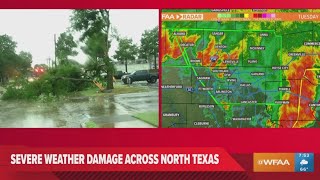 DFW severe storm damage What were seeing in Garland [upl. by Beitris903]