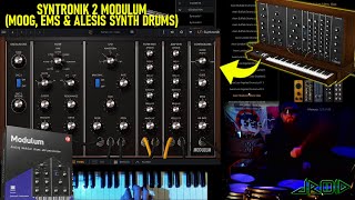 IK Multimedia Syntronik 2 MODULUM MOOG EMS amp Alesis Synth Drums Sound Demo w Simmons Titan 50 [upl. by Slaohcin]