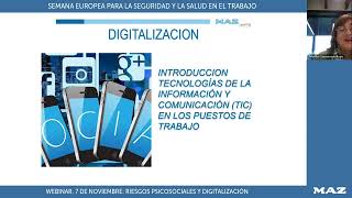 WEBINAR  Riesgos Psicosociales y Digitalización [upl. by Adiehsar884]