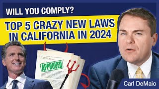 Top 5 Craziest New Laws in California in 2024 [upl. by Nylirem113]