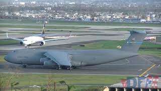 C5M Super Galaxy VERY SHORT Takeoff San Juan SJU Puerto Rico [upl. by Heaps566]