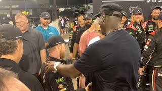 “You alright there little man” Michael Jordan to Tyler Reddick after regular season championship [upl. by Airak985]