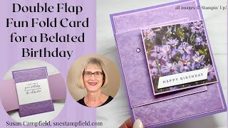 Purple Double Flap Fun Fold Card [upl. by Annay952]