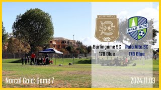 2024 Norcal Gold Burlingame SC 17B Blue vs Palo Alto SC 17B PreAcademy [upl. by Neelac]