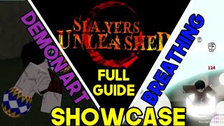 Slayers UnleashedFull Guide And All Breathing And Demon Art Showcase [upl. by Jedthus]