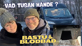 Vintercampar med bastu och blodbad [upl. by Hatnamas]