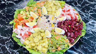 SALADE COMPOSÉE 🥗 L’entrée ou plat parfait pour se rafraîchir en été☀️ Deli Cuisine [upl. by Leksehcey]