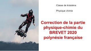 brevet 2020 Polynésie Française  lhomme volant corrigé [upl. by Elauqsap]