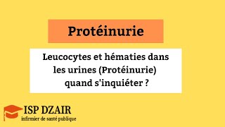 Leucocytes et hématies dans les urines Protéinurie  quand sinquiéter [upl. by Dnalevelc813]