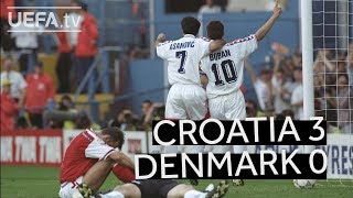 ICONIC ŠUKER CHIP seals CROATIA win over DENMARK at EURO96 [upl. by Adnarahs]