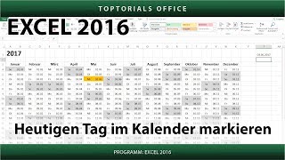 Heutigen Tag im Kalender markieren Excel [upl. by Chas]