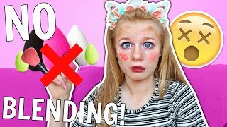 Full Face WITHOUT Blending Makeup Challenge 😱💄 omg [upl. by Aliehs309]