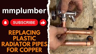 Replacing plastic radiator pipes for copper [upl. by Vi]