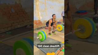 weightlifting precticetime 160kg clean deadlift motivationtrending ytshortsportsjayshreeram [upl. by Htrowslle]