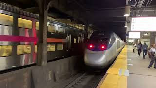 Amtrak Acela and NJ transit alp45dp  Multilevel Coach  Newark Penn Station [upl. by Anwat590]