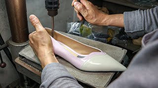 Process of Making Handmade Womens Shoes by The Oldest Korean Heels Factory Over 50 Years [upl. by Alrad]