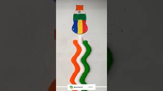 India flag 🇮🇳🤝🇹🇩shorts viral trending flag ytshorts carft art drawing [upl. by Seluj135]