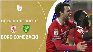 BORO COMEBACK  Middlesbrough v Norwich City extended highlights [upl. by Kauffmann393]