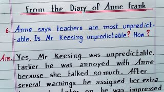 Anne says teachers are most unpredictable Is Mr Keesing unpredictable From the Diary of Anne Frank [upl. by Hakym291]