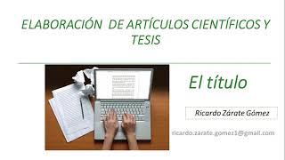 Elaboración del título de tesis y artículo científico [upl. by Puduns]