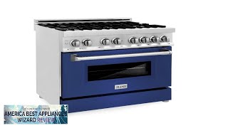 Professional Dual Fuel Range with Blue Gloss Door RABG36 ZLINE 36 in Review [upl. by Atse]