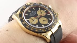 Rolex Daytona Yellow Gold Oysterflex Strap 116518LN Luxury Watch Review [upl. by Sheppard]