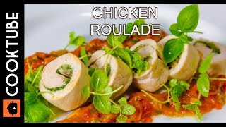 Chicken Roulade Recipe  Cheese Mushroom amp Spinach Stuffing [upl. by Berrie260]