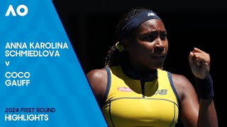 Anna Karolina Schmiedlova v Coco Gauff Highlights  Australian Open 2024 First Round [upl. by Gobert]