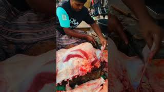 Amazing beef market halal beef cutting reels halalfood food shortvideo explorepage streetfood [upl. by Arutnev592]