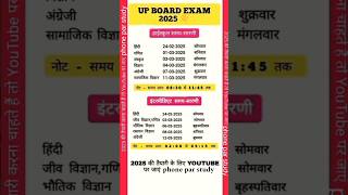 Up Board Exams 2025 time tableboardexam2025timetable boardexam2025 shorts [upl. by Aicnelav]