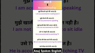 Use of accustomed to in English spokenenglish shortsfeed shortsvideo [upl. by Aneehsak]