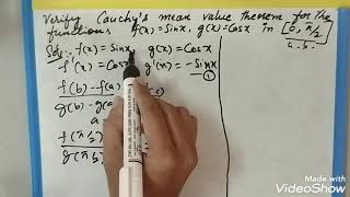 How to verify Cauchys mean value theorem [upl. by Bohi]