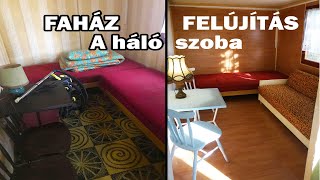 FAHÁZ FELÚJÍTÁS 2RÉSZ  LAMINÁLT PADLÓ MINT FALBURKOLAT  CHALET RENOVATION  BEDROOM [upl. by Engamrahc]