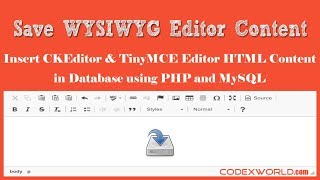 Save WYSIWYG Editor Content in Database using PHP and MySQL [upl. by Divan797]