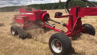 Massey Ferguson 5710 pulling twin balers [upl. by Fiora410]