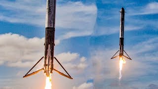 Falcon Heavy Launch in One Minute  Arabsat 6a [upl. by Anemix]