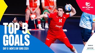 TOP 5 GOALS  Day 6  Highlights  Mens EHF EURO 2024 [upl. by Nnayar]