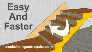 How To Install Skirt Board on Existing Stairway With Step Nosing  Two Carpentry Methods [upl. by Eldoria]