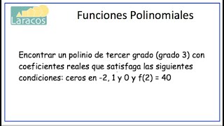 Funcion Polinomial Encontrar un polinomio conociendo sus raices [upl. by Gittle]