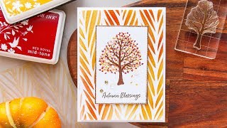 Fall Blessings Card with Color Layering Autumn Tree [upl. by Nlyak]