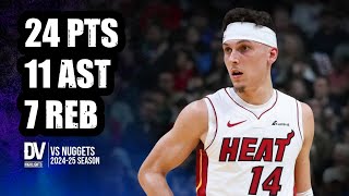 Tyler Herro vs Nuggets 24 pts 11 ast 7 reb  Nov 08 2024  Regular Season [upl. by Annahs]