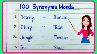 100 Synonyms words in English  Synonyms words 100  100 Similar Words  Synonyms  English Grammar [upl. by Weksler]