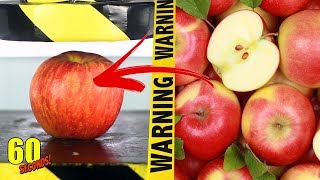 60 segundos de experimento  Prensa hidraulica VS Manzana  Crash test [upl. by Reggi]