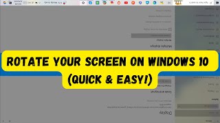 How to Rotate Your Screen on Windows 10 Quick amp Easy [upl. by Sletten]